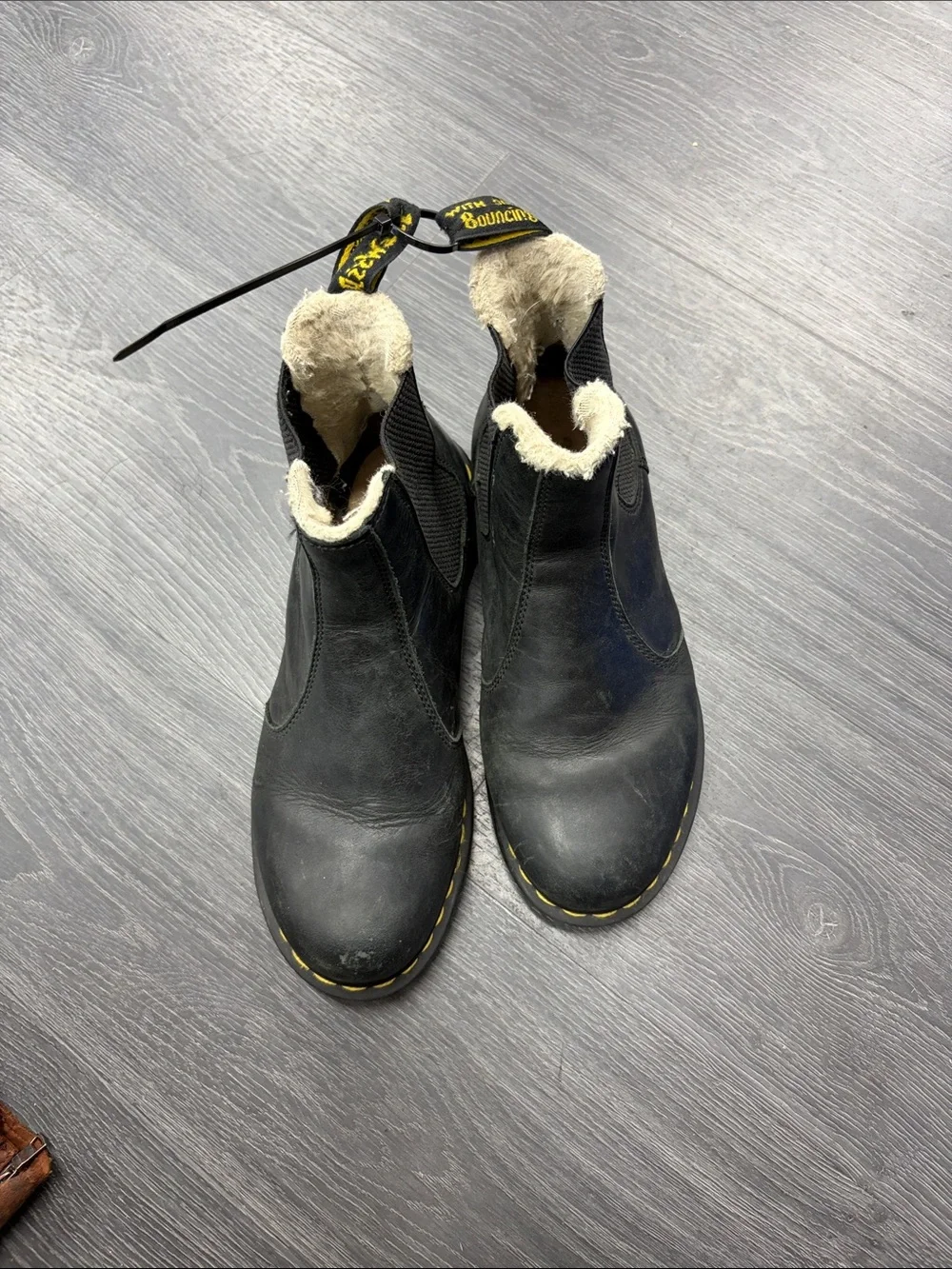 Dr. Martens Black Leather Fleece-Lined Chukka Boots